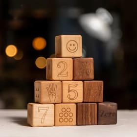 Bloques de construcción educativos de madera para bebé, bloques de apilamiento 3D, enseñanza de números, educación temprana en inglés, juguetes Montessori, 10 piezas