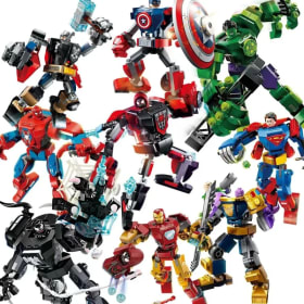 @ 76270 76302 bloques de superhéroe vengadores Thor Iron Man Thanos ensamblar figura de acción Compatible juguete bloques de construcción modelo ornamento