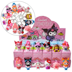 24 unids/set Sanrio Hello Kitty Kuromi caja ciega figura de Anime modelo llavero colgante juguete decorativo para regalo de cumpleaños para niños