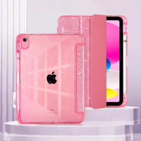 Funda con purpurina para tableta iPad A16 2025, Funda con portalápices, Funda para iPad Air 11 M3 M2 Air 5 Pro 11 M4 M5 2025, Funda inteligente