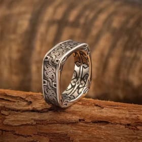 Anillo Vintage cuadrado con nudo celta loco irlandés, regalo de joyería Punk Hip Hop a la moda para hombre