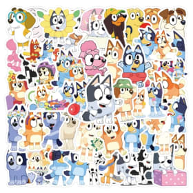 60 Pegatinas de la Familia Bluey, Pegatinas Personalizadas de Graffiti, Decoración DIY para Patinetas, Botellas de Agua, Niños, Venta al por Mayor