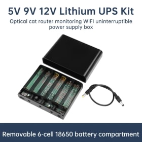 Caja de batería UPS 18650 sin soldadura, 12V/9V/5V, salida múltiple de 60W para enrutador, cámara de seguridad, fuente de alimentación de respaldo CC sin batería