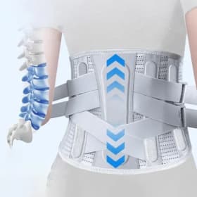 Soporte Lumbar con Diseño de Columna Biónica para Dolor Lumbar, Cinturón de Soporte para Ciática y Hernia Discal para Hombres y Mujeres