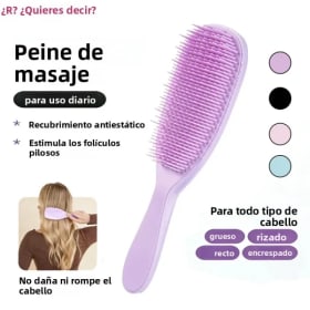 1 Uds peine desenredante antiestático suave masaje del cuero cabelludo cepillo para el cabello no anudado Anti-frizz peine desmontable herramienta de Peinado salón