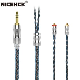 NICEHCK C24-2 Cable de actualización de auricular de cobre de aleación de cobre Chapado en plata de 24 núcleos 3,5mm/2,5mm/4,4mm MMCX/NX7/QDC/0,78 2 pines para EBX21
