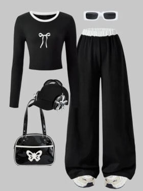 Traje pantalón de manga larga para niña para primavera y otoño; Pantalón infantil de pierna recta para niñas de mediana edad y mayores