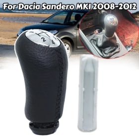 Perilla de palanca de cambios para Dacia Sandero MK1 2008-2012 cuero plástico mate MT 5SPEED + R diseño ergonómico para Clio III Megane 2 MK2