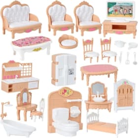 Muebles de casa de muñecas en miniatura, cocina, sala de estar, dormitorio, baño, muebles de casa de muñecas, juego de simulación, miniaturas de casa de muñecas