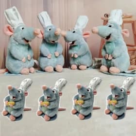 Anime Ratatouille Chef Remy juguete de peluche magnético habitación Decora muñeca hombro muñeco de peluche decoración diadema juguetes regalos de cumpleaños
