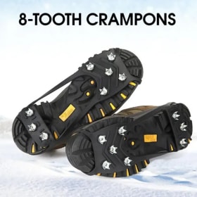 Clavos de agarre de hielo de 8 dientes para zapatos - Crampones antideslizantes para invierno, senderismo al aire libre, escalada de montaña en hielo y nieve