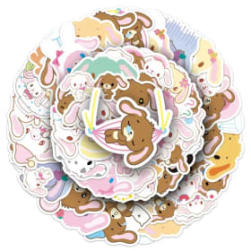 50 Uds. De pegatinas de dibujos animados de Sugarbunnies SHIROUSA KUROUSA Graffiti Kawaii Sanrio, calcomanías para ordenador portátil, guitarra, coche, bicicleta, decoración, juguetes, regalos