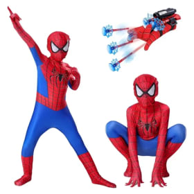 Disfraz de Superhéroe de Alta Calidad para Niños, Mono de Spider-Man con Lanzatelarañas, Traje para Halloween, Regalos para Niños y Niñas