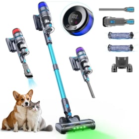 Aspiradora Inalámbrica Potente Homore NH007 de 650W/75KPA con Luz Ambiental LED, Succión Inteligente y Diseño Autoestable