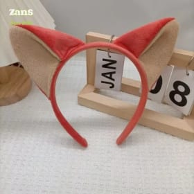 Diadema de peluche de dibujos animados de Nick Wilde, accesorio para el cabello creativo y divertido de zorro Zootopia, cómoda diadema para lavado Facial para mujer