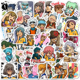 40 piezas de pegatinas de mercancía de la serie Inazuma Eleven: pegatinas decorativas para botellas de agua, escritorios y cuadernos