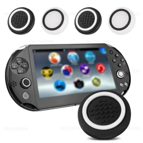 4 Uds. Cubierta de agarre de palanca de mando de silicona para consola Psvita PSV1000/2000 tapas de Joystick piezas de reparación funda protectora accesorios de juego