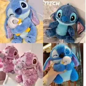 Suave Disney Lilo y Stitch relleno punto juguete de peluche encantador punto Navidad almohada suave Ángel Plushie regalo de Navidad niña