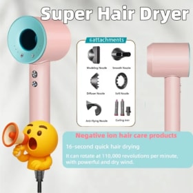 Secador de pelo profesional Macaron Color, diseño sin problemas de cabello, secador de pelo iónico de secado rápido de 1600W de alta velocidad para uso doméstico en salón