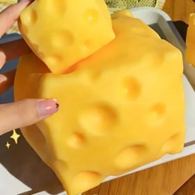 Juguete Antiestrés de Queso Extra Grande, Bola Moldeable de Rebote Lento, Juguetes Realistas Gigantes para Apretar y Aliviar el Estrés en Adultos