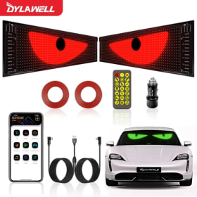 Luz de ojo del diablo para parabrisas, 1 par/2 uds., para camión, pantalla LED DIY, señal de desplazamiento de coche RGB, Panel de píxeles de matriz Flexible dinámica
