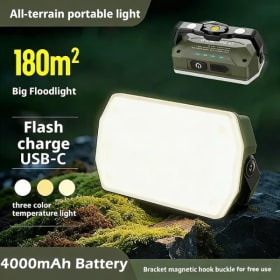 Linterna portátil para acampar al aire libre, luz de emergencia recargable con batería súper larga de 4000mAh, luz de trabajo con imán fuerte para reparación