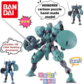 HEINDREE Gundam HG 1/144 rompecabezas creativo de dibujos animados modelo hecho a mano animación personalizada adornos periféricos de escritorio al por mayor
