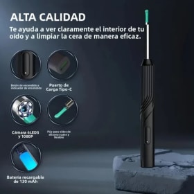 Herramienta de eliminación de cera de oídos Visual inteligente con juego de 8 Uds. De limpiador de oídos con cámara otoscopio HD de 1080P y 6 luces LED