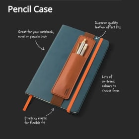 Bolsa de cuero Pu para bolígrafos con hebilla elástica, estuche de bolígrafo escolar a la moda para reuniones de oficina, fácil de llevar, papelería para estudiantes