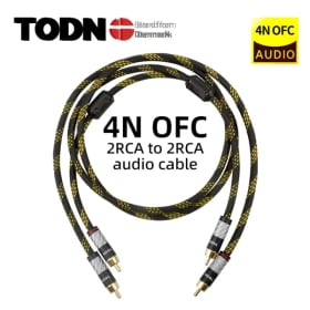 TODN HIFI estéreo 1 par Cable RCA Cable RCA estéreo Cable de Audio Hi-Fi Premium de alto rendimiento Cable de interconexión 2RCA a 2RCA