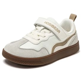 HOBIBEAR, zapatos descalzos con punta ancha para niños, zapatillas minimalistas con gancho y bucle, zapatos Retro de malla de cuero Artificial para caminar para chico grande