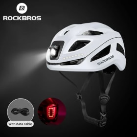 ROCKBROS-casco de bicicleta con luz delantera y trasera, accesorio para ciclismo de montaña y carretera, carga tipo C