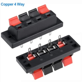 2pcs Conector de resorte de cobre de 4 posiciones bloque de terminales clip de cableado de liberación a presión conexión de audio altavoz estéreo venta al por mayor 2 unidades