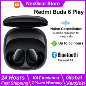Auriculares inalámbricos Bluetooth Xiaomi Redmi Buds 6 Play, auriculares inalámbricos con control táctil BT5.4, reducción de ruido AI, larga duración.