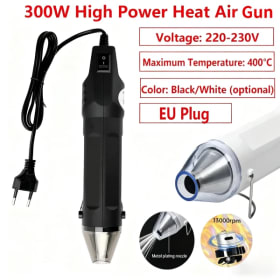 Pistola de aire de calor de alta potencia, ventilador de pistola caliente Digital eléctrico, enchufe europeo 400 ℃   Temperatura máxima 13000 rpm para herramientas de reparación de manualidades DIY