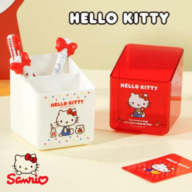 Caja Organizadora de Escritorio Original Sanrio Hello Kitty, Contenedor de Dibujos Animados de la Gatita KT para Guardar Bolígrafos de Gel, Lápices y Artículos de Papelería para Estudiantes
