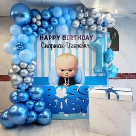 110 Uds. Serie Boss 1-9 años niño pequeño bebé número azul suministros de decoración para fiesta de cumpleaños coloridos juego de globos regalo sorpresa
