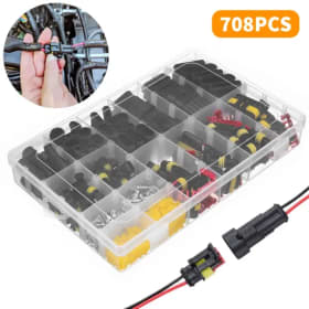 708 Uds terminales de conector eléctrico de coche Kit de conectores impermeables cable automotriz conector rápido cableado de coche enchufe de sellado automático