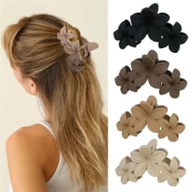 4 Piezas de Pinzas para el Cabello con Forma de Flor, Estilo Vintage, Versátiles, Pinzas para el Cabello, Tocado, Pinza de Tiburón Esmerilada, Pinza de Agarre, Accesorios para el Cabello