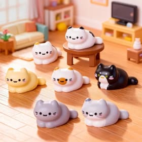 8 piezas lindo gato Animal decoración resina artesanía figura en miniatura pequeña para bonsái Hada jardín decoración del hogar