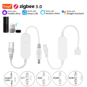 Controlador LED Zigbee 3,0 Tuya DC5V 12V 24V para atenuador de un solo color CCT RGB RGBW RGBCCT tira de LED Smart Life Control por aplicación Alexa