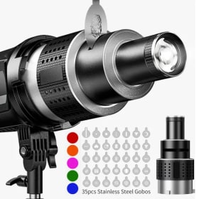 Bowens Mount Flash Snoot lente cónica vídeo artista modelado forma foto estudio luz Kit con foco óptico lente 35 Gobos