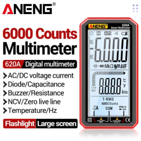 ANENG 620A multímetro Digital inteligente de 6000 recuentos medidor de voltaje CA/CC medidor de capacitancia eléctrica temperatura Ohm herramientas de prueba de corriente