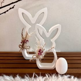Molde de conejo hueco grande y pequeño para manualidades de arcilla/resina DIY, molde de conejito de Pascua de silicona reutilizable para portavelas