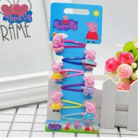 E-STRONG 2025 Peppa Pig Horquillas Cuerda para el cabello Kawaii Peppa Pig George Horquillas Cuerda para el cabello Clip Bb