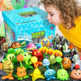 Figuras de acción de PLANTS VS ZOMBIES 2 PVZ, Set completo de regalo para niños, muñecos para niños empaquetados en caja, modelo de figura de acción, mapa actual