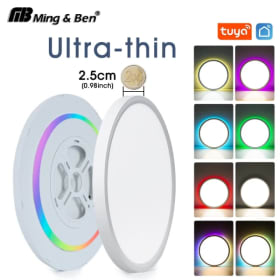 Luz de techo inteligente TUYA, 0,98 pulgadas, ultrafina, 36W/28W, atenuación RGB, aplicación remota, Control por voz, Alexa, Google, decoración de iluminación del hogar