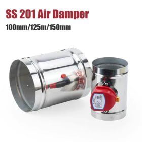AC 220V Acero inoxidable 201 Amortiguador de aire 100/125/150mm Válvula de aire eléctrica DC12V DC 24V Válvula de retención motorizada para tubería 4 "5" 6"