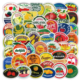 50/100 Uds. Pegatinas impermeables coloridas de frutas y palabras de dibujos animados para teléfono coche Skate casco papelería caja portalápices calcomanías