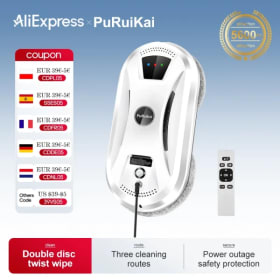 PuRuiKai-Robot aspirador ultrafino para limpieza de ventanas, limpiacristales de vidrio eléctrico, control remoto para el hogar